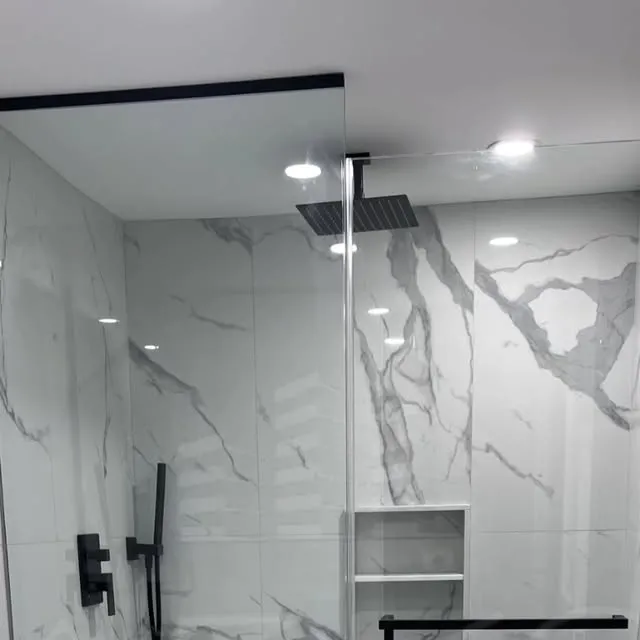 Matte black glass shower system